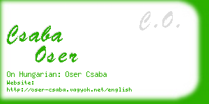 csaba oser business card